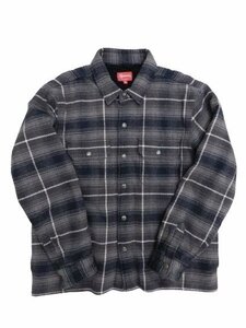 シュプリーム 22FW Shearling Lined Flannel Shirt サイズM グレー チェック ジャケット Supreme 中古品[B128U267]