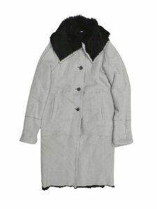 マックスマーラ ムートンコート レザーコート サイズ42 クリーム系 Max Mara ジャンク品 [B142U293]