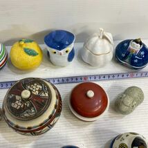 蓋物 陶器 香合 茶道具 小物 蓋付き 容器 和風 工芸品 有田など まとめて いろいろ 38点 コレクション レトロ 中古_画像7