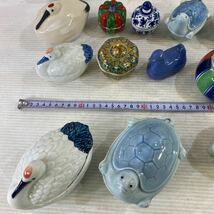 蓋物 陶器 香合 茶道具 小物 蓋付き 容器 和風 工芸品 有田など まとめて いろいろ 38点 コレクション レトロ 中古_画像8