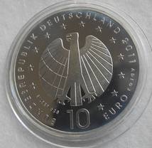 ドイツ 10ユーロ 記念銀貨 プルーフコイン 2011年 FIFA女子ワールドカップ サッカー 24金メッキ_画像3
