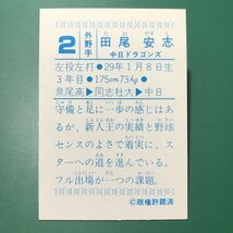 山勝　プロ野球カード　1978年版　中日　田尾　　【管994】_画像2