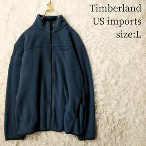 【訳あり】【US輸入古着】Timberland フルジップフリースジャケット Lサイズ ネイビー メンズ ティンバーランド