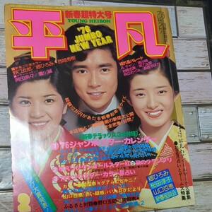 【希少】平凡　1976年 2月号　山口百恵 西城秀樹 郷ひろみ 野口五郎 桜田淳子 岡田奈々 キャンディーズ ピンクレディー 岩崎宏美