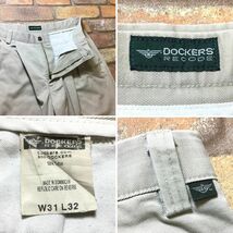 BP1-966★76センチ位★お買い得品★【Levi's by DOCKERS ドッカーズ】ツータック チノパン【W31×L32 メンズ M】グレージュ USA古着_画像6