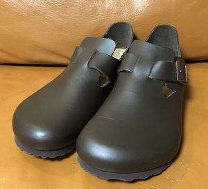 [美品試し履きのみ] BIRKENSTOCK ビルケンシュトック ロンドン 39 25.0cm ダークブラウン こげ茶 メンズ シューズ サンダル レザー LONDON