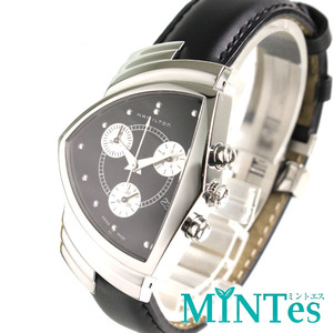 Hamilton ハミルトン ベンチュラ クロノグラフ メンズ腕時計 クォーツ H244121 ブラック×シルバー SS×レザー 男性 アシンメトリー メンズ