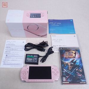 PSP 本体 ブロッサムピンク BLOSSOM PINK PSP-3000 ソニー SONY 箱説+ソフト付 動作確認済【10