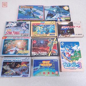 FC ファミコン ツインビー3/グラディウス/エクセリオン/ジャイロダイン 等 シューティングソフト 計10本セット 箱説付 動作未確認【10