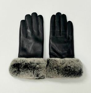  new goods high class * one sheets leather glove * leather gloves rabbit fur warm! lady's gloves 