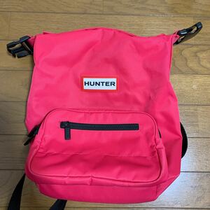 HUNTER ハンター リュック リュックサック バッグ デイパック ピンク ナイロン トップクリップ