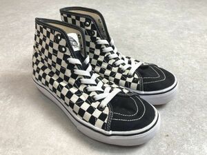 VANS◆V38CL+ DECON　SK8-HI DECON DX モノトーンチェック総柄 ミドルカットスニーカー◆ヴァンズ◆24㎝