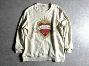 1,5万◆日本製◆MILK◆SWEET HEART プリントデザインスウェット　オリジナルアイテム　ミルクらしいデザイン　クリーム　他にも黒も出品中