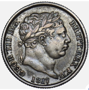 イギリス 英国 1817年 1シリング銀貨 ジョージ３世