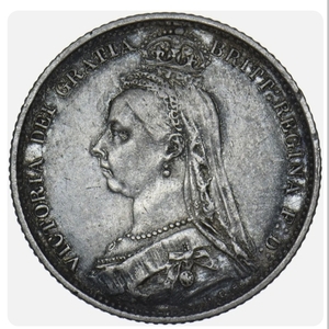 イギリス 英国 1887年 6ペンス 銀貨 ビクトリア 1