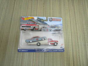 未開封 ホットウィール プレミアム Whotwheels 61 インパラ 72 シェビー ランプトラック 積載車 TEAM TRANSPORT IMPALA 