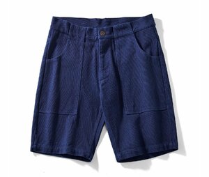 レトロ 藍染 刺し子 ハーフパンツ Fatigue Pants OG107 リメイク 夏 ショートパンツ メンズ 短パン 天然インディゴ 15oz 綿100% 厚手 L ウ