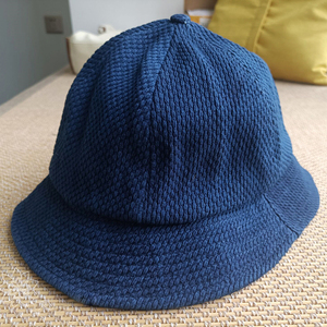 大きいサイズ 帽子 Bucket hat バケットハット Indigo 藍染 刺し子 濃紺 コットン100% 頭囲約60cm