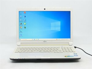 激安/Win10H/WEBカメラ/中古/15型/ノートPC/高速SSD512/8GB/2世代i7/FMV　FUJITSU　AH56/G　新品無線マウス　 WPS office2搭載