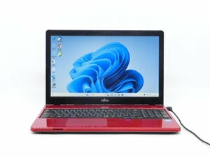 最新Win11Pro/カメラ内蔵/HDMI/USB3.0/15.6型/ノートPC/爆速SSD256GB/8GB/Cel3205U/FMV　AH42/X　 新品無線マウス MS office搭載