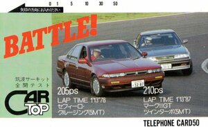 ★セフィーロ(日産)/マーク2(トヨタ)　筑波サーキット全開テスト　CARトップ★テレカ５０度数未使用mc_186