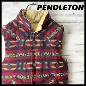 【人気デザイン】ペンドルトン　pendleton ☆　ダウンベスト　ダウンジャケット　ダウン８０％　ビームス別注　ダブルネーム　総柄