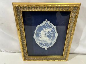 WEDGWOOD ウェッジウッド ジャスパー 額縁 陶板 カメオ 中古 記念品 社名入り【35227】