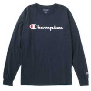 【B品】【S】CHAMPION チャンピオン/ロンT/スクリプトロゴプリント/ネイビー