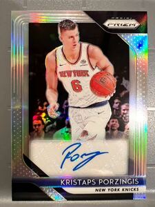 Silver Prizm Auto 18 Panini Kristaps Porzingis クリスタプス・ポルジンギス NBA バスケ ユニフォーム Celtics セルティックス 大活躍中