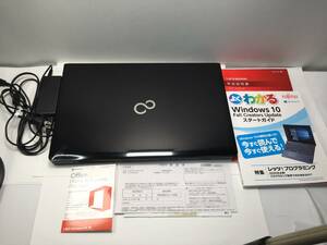 【飛脚便80】ジャンク美品 富士通 Fujitsu ノートPC高速SSD搭載 Win11 オフィス2021 AMDデュアルコア 8GB FMV-AH30/B3 FMVA30B3B4[k5090]