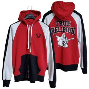 【レア　良好　クリーニング済】　TRUE RELIGION　トゥルーレリジョン　正規　ジップアップ　パーカ　フーディー　スウェットパーカー　90s