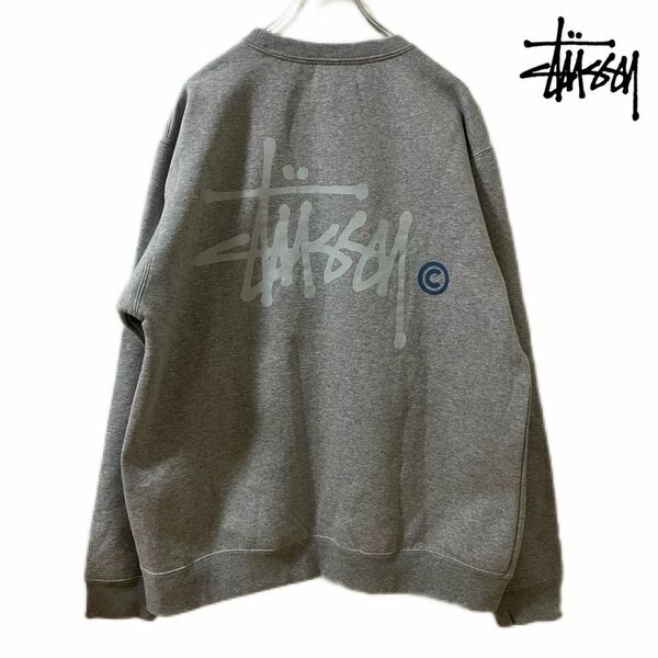 STUSSY STOCK LOGO CREW スウェット バックプリント