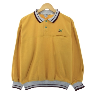 古着 80~90年代 プーマ PUMA 襟付き ハーフボタン スウェットシャツ トレーナー メンズM ヴィンテージ /eaa388961