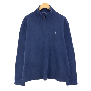 古着 ラルフローレン Ralph Lauren POLO by Ralph Lauren コットンニットハーフジップセーター メンズXL /eaa395650