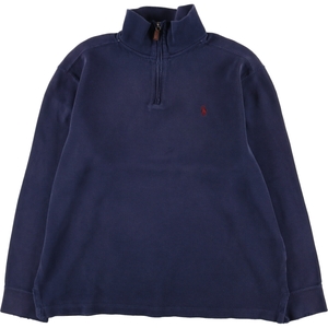 古着 ラルフローレン Ralph Lauren POLO by Ralph Lauren コットンニットハーフジップセーター メンズL /eaa394569