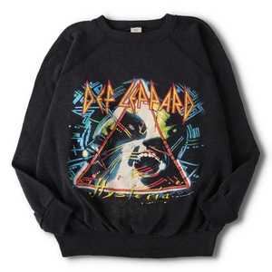 古着 80年代 DEF LEPPARD デフレパード Hysteria TOUR 両面プリント バンド スウェットシャツ トレーナー USA製 メンズS /evb002448