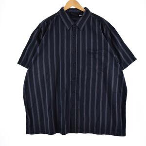 古着 ディッキーズ Dickies ストライプ柄 半袖 ワークシャツ メンズL /eaa325783 【LP2311】