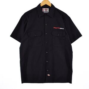 古着 ディッキーズ Dickies バックワッペン 半袖 ワークシャツ メンズM /eaa328907 【LP2311】