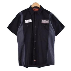 古着 70~80年代 ディッキーズ Dickies バイカラー 半袖 ワークシャツ メンズL ヴィンテージ /eaa322980 【LP2311】