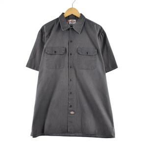 古着 ディッキーズ Dickies ストライプ柄 半袖 ワークシャツ メンズXXL /eaa325418 【LP2311】