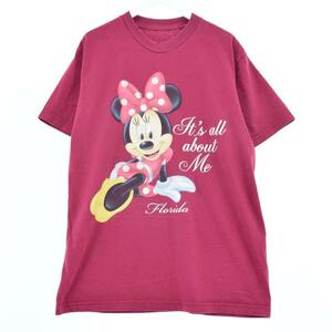 古着 Disney MINNIE MOUSE ミニーマウス キャラクタープリントTシャツ メンズS レディースM /eaa235547 【LP2311】