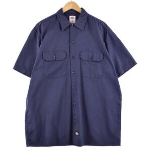 古着 ディッキーズ Dickies 半袖 ワークシャツ メンズL /eaa259112 【LP2311】