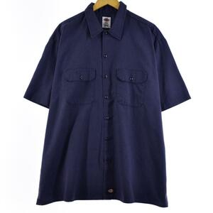 古着 ディッキーズ Dickies 半袖 ワークシャツ メンズXXL /eaa249978 【LP2311】