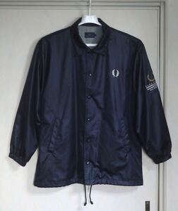 90s FRED PERRY ナイロン ジャケット Lサイズ ブルー 青 フレッドペリー ジャンパー アウター ヴィンテージ 古着 90年代 ヒットユニオン