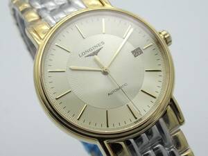 【最終出品】【未使用】LONGINES ロンジン Prsence プレザンス L4.921.2.42.7 コンビ ゴールド シルバー 裏スケ AT SS