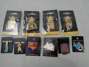 【同梱可】中古品 ディズニー アラジン 白雪姫 ベル ジーニー 他 ピンバッジ 10点 グッズセット