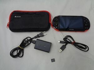 【同梱可】中古品 ゲーム PS Vita 本体 PCH-2000 レッドブラック 動作品 充電器 メモリーカード 16GB 付き