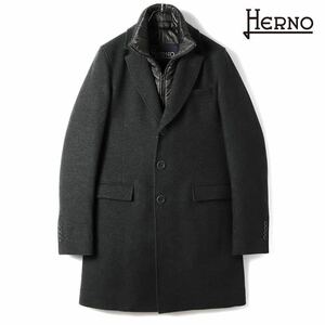 beams F購入◎HERNO ヘルノ ライナー付き チェスターコート COAT ダウンコート 46 M ca0045u 39601 ダークグレー ビームスエフ 干場