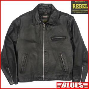 即決★REBEL★メンズS レザーライダースジャケット レベル 黒 本革 シングルorダブル 本皮 パンクロック ライディング ツーリング