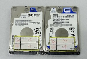 クリックポスト 2個セット WD WD5000LPCX LPZX 500GB HDD 2.5インチ/SATA/データ消去 ハードディスク Western digital S112704